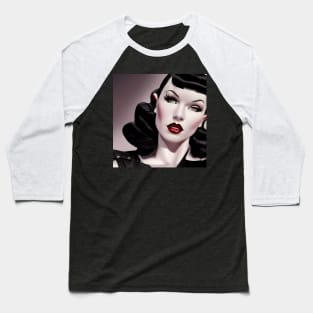 Cool Gothic Girl Stare Baseball T-Shirt